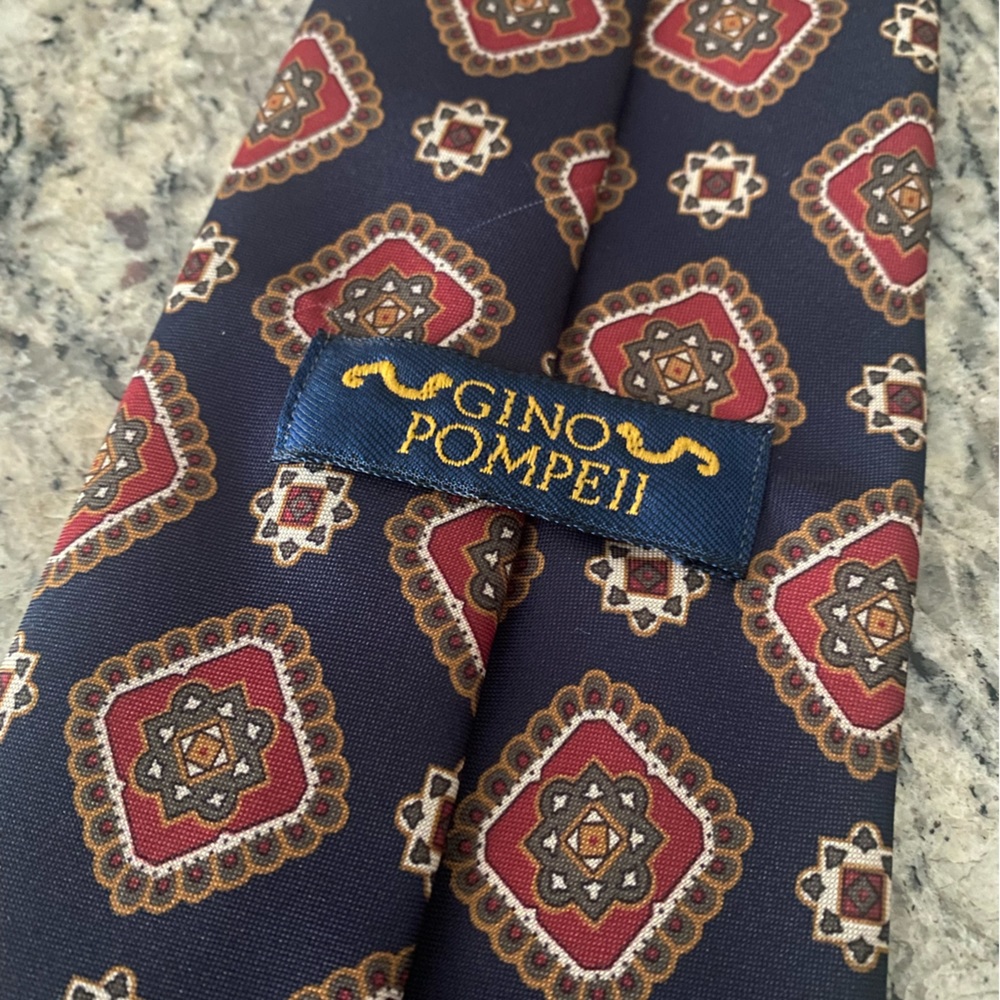 Gino Pompeii Blue and Red Tie